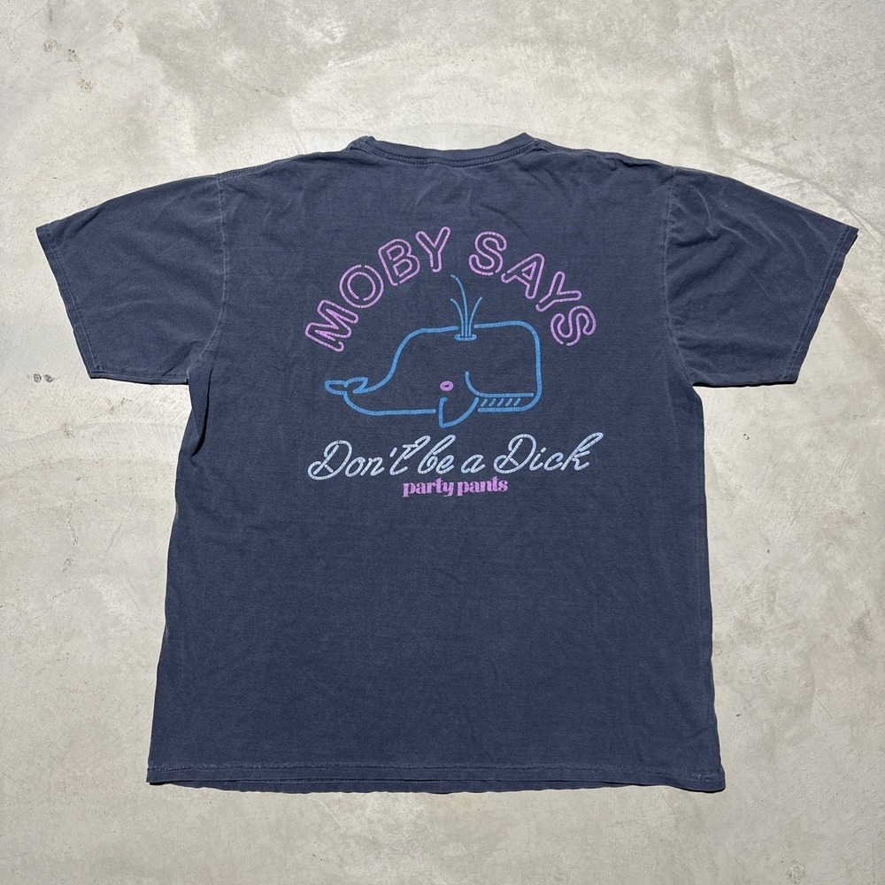 Party Pants Moby Says Don't Be a Dick T-Shirt Graphic SZ L Men's Party Whale